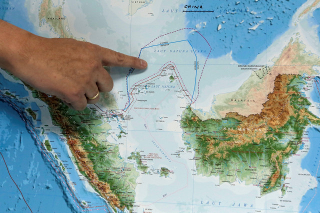 Peta Laut Natuna di Indonesia. Foto: REUTERS/Beawiharta/File Photo