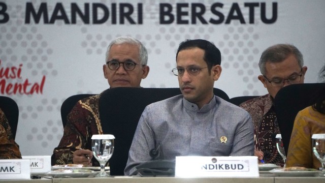 Mendikbud Nadiem Makarim menghadiri Rakor Tingkat Menteri (RTM) di Kemenko PMK, Jakarta.  Foto: Irfan Adi Saputra/kumparan 