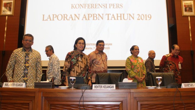 Konferensi pers Laporan APBN Tahun 2019 di Gedung Djuanda I, Kementerian Keuangan, Jakarta, Selasa (7/1). Foto: Nugroho Sejati/kumparan