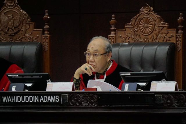 Hakim Wahiduddin Adams memimpin sidang uji materi UU KPK di Mahkamah Konstitusi, Jakarta, Rabu (8/1/2020). Foto: Jamal Ramadhan/kumparan 