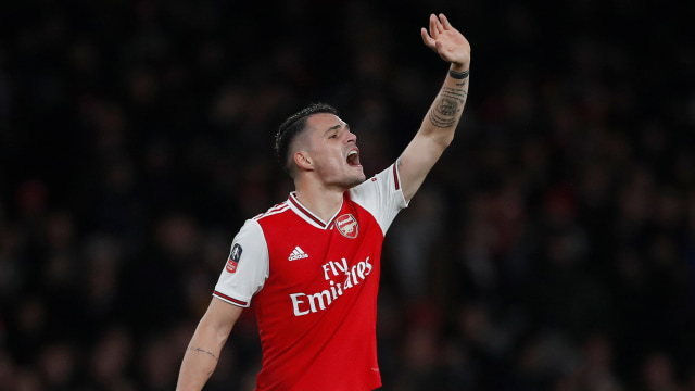Granit Xhaka: "Ikhlaskan aku, fans Arsenal". Foto: Action Images via Reuters/Matthew Childs