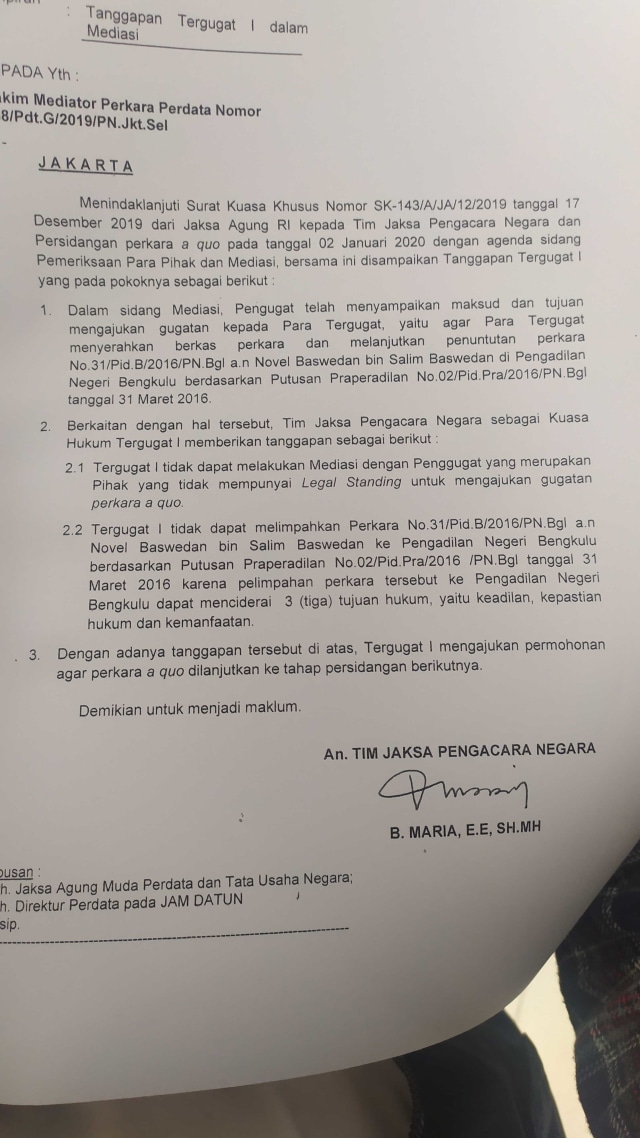 Hasil mediasi OC Kaligis dan Kejaksaan Agung