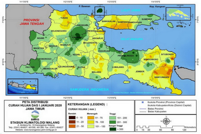 Curah Hujan Dasarian II Januari 2020 Di Jatim Diprakirakan Rendah ...