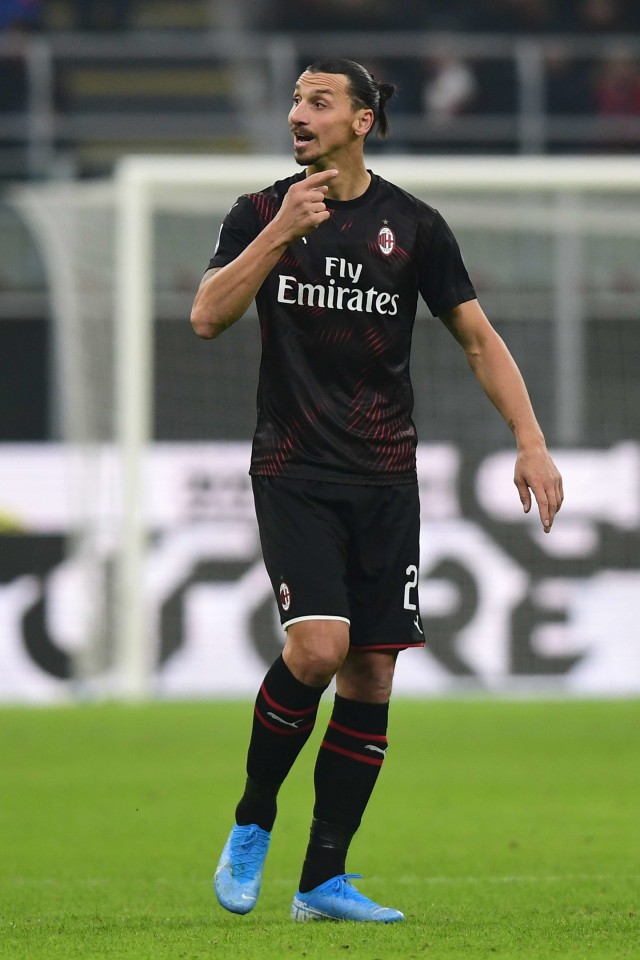 Pemain depan AC Milan asal Swedia Zlatan Ibrahimovic saat pertandingan AC Milan vs Sampdoria. Foto: Miguel MEDINA / AFP