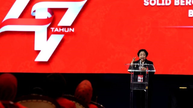 Ketua Umum PDIP Megawati Soekarnoputri memberi arahan tertutup di penutupan Rakernas PDIP, Minggu (12/1/2020). Foto: Dok. PDIP