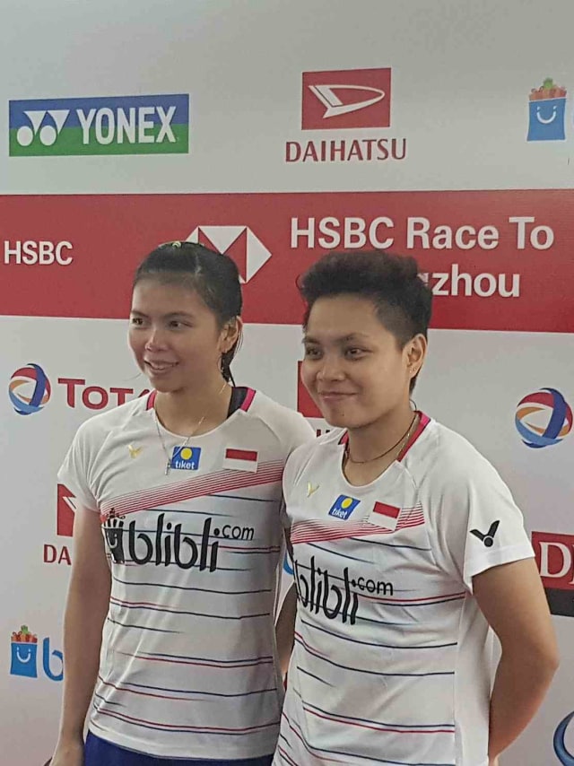 Greysia Polii/Apriyani Rahayu menang di babak pertama Indonesia Masters 2020, Rabu (15/1). Foto: Ganesha Arif/kumparan