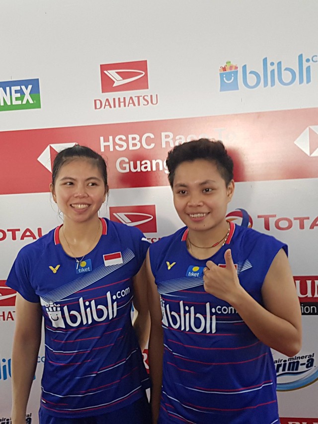 Greysia Polii/Apriyani Rahayu menang di perempat final Indonesia Masters 2020, Jumat (17/1). Foto: Ganesha Arif/kumparan