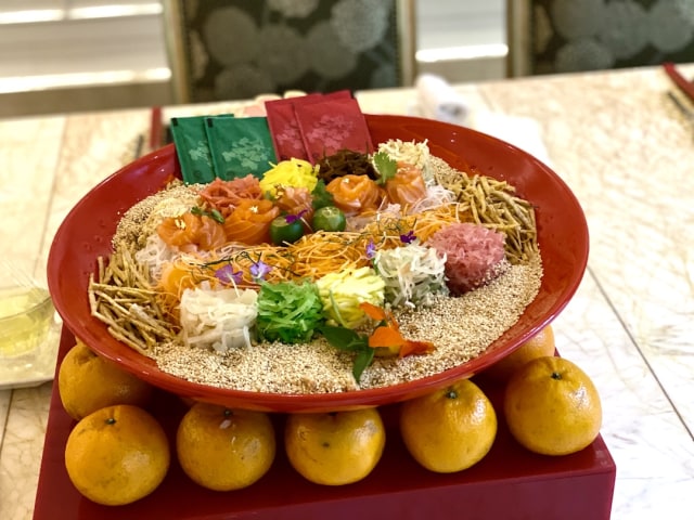 Yee Sang di Hotel Mulia Foto: Toshiko/ kumparan