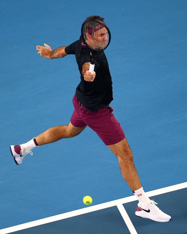 Roger Federer di Australia Open 2020. Foto: REUTERS/Kai Pfaffenbach