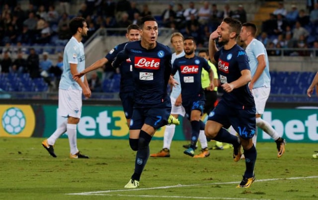 Pertandinga Napoli vs Lazio. Foto: REUTERS/Ciro De Luca