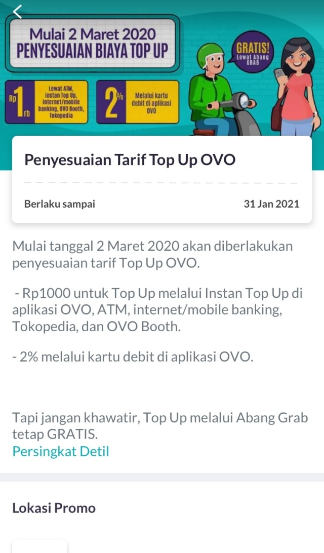 PT Visionet Internasional alias OVO mengumumkan akan memberlakukan penyesuaian biaya untuk transaksi isi ulang atau top up. Foto: Dok. Ovo