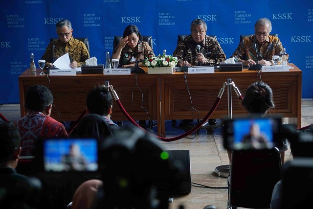 Suasana Konferensi Pers Komite Stabilitas Sistem Keuangan (KSSK). Foto: Irfan Adi Saputra/kumparan