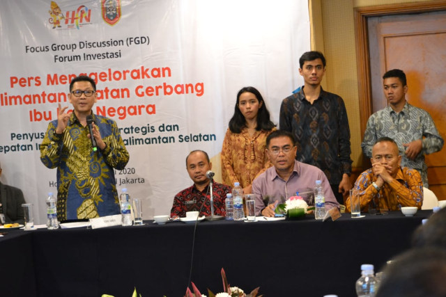 FGD Forum Investasi jelang HPN 2020 yang digelar di Jakarta, Kamis (23/1/2020). Humpro Kalsel