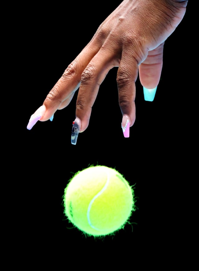Nail art yang digunakan Serena Williams di Australia Open 2020. Foto: REUTERS/Kai Pfaffenbach