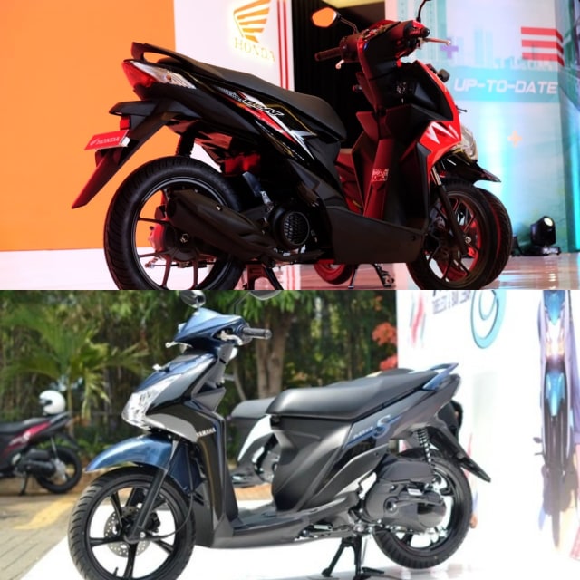 Honda BeAT vs Yamaha Mio S Foto: dok. Istimewa