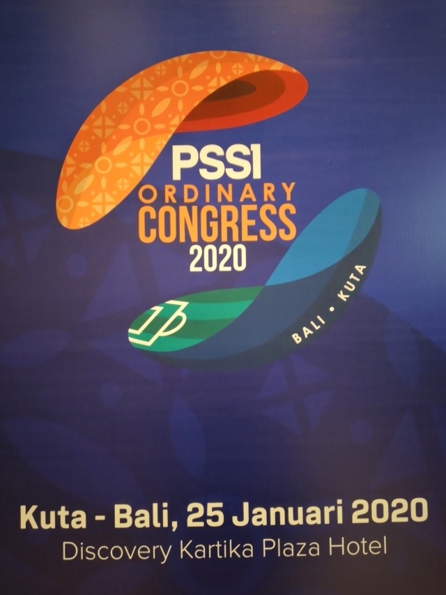 Poster Kongres Biasa PSSI di Discovery Hotel, Bali, Sabtu (25/1/2020). Foto: Ferry Tri Adi/Kumparan