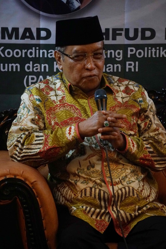Ketua PBNU Said Aqil di acara diskusi "harapan baru dunia Islam" meneguhkan hubungan Indonesia-Malaysia di Gedung PBNU, Jakarta.  Foto: Irfan Adi Saputra/kumparan