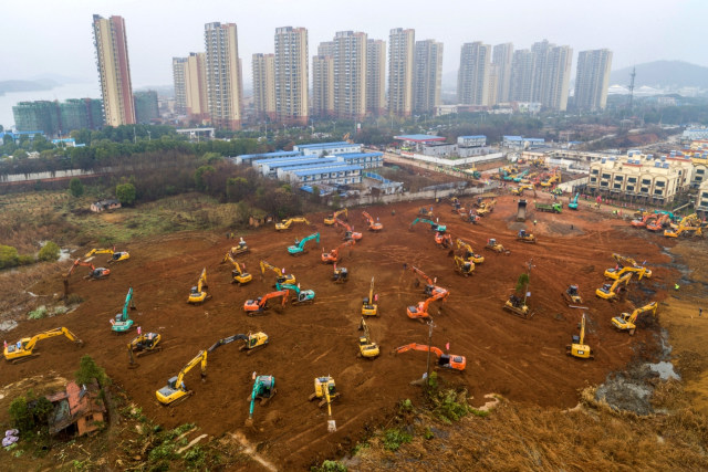 Pembangunan Rumah Sakit di Wuhan