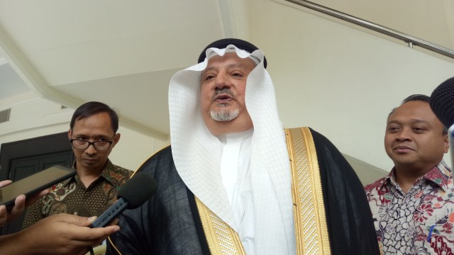 Dubes Arab Saudi Esam A Abid Althagafi di Kantor Wakil Presiden. Foto: Nadia Riso/kumparan