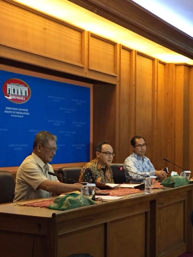 Konferensi pers Kementerian Luar Negeri terkait WNI dan penyebaran Corona di China, Senin (27/1). Foto: Darin Atiandina/kumparan 