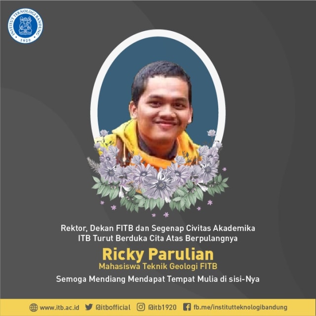 Ricky Parulian, mahasiswa ITB yang tewas saat magang di pertambangan di Kalsel. Foto: istimewa