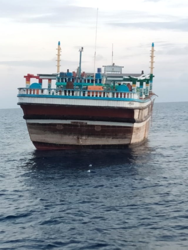 Kapal Nelayan Iran mencurigakan ditemukan di Aceh, Selasa (28/1). Foto: Zuhri Noviandi/kumparan