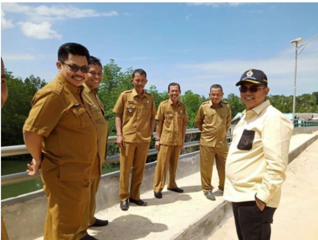 Peninjauan Jembatan Belak oleh Pemkab Bintan. (Foto: Ary/Batamnews)