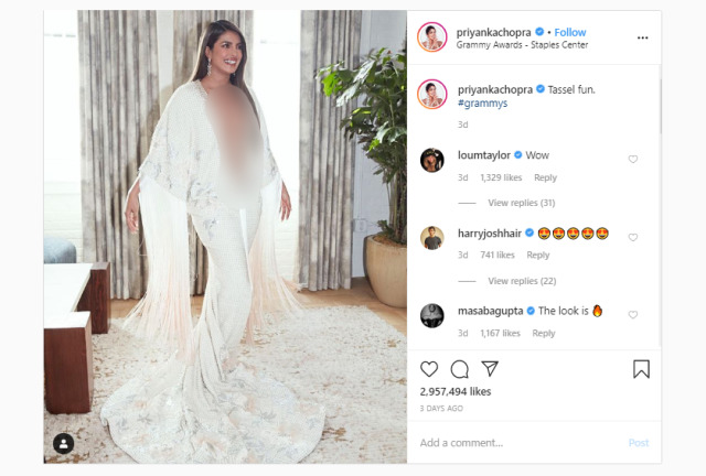 Gaun Priyanka Chopra di Grammy 2020 Dikritik Netizen (246916)