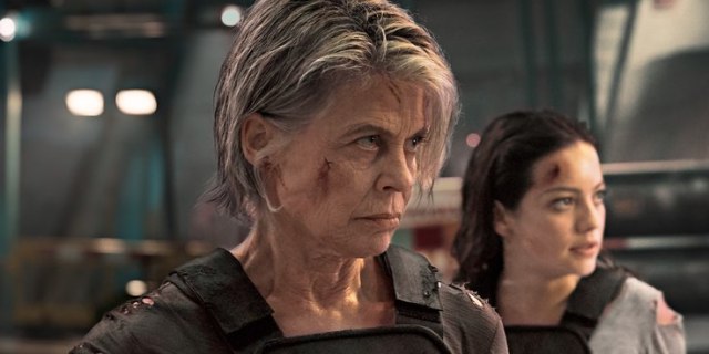 Linda Hamilton sebagai Sarah Connor di Terminator: Dark Fate (Foto: IMDb)