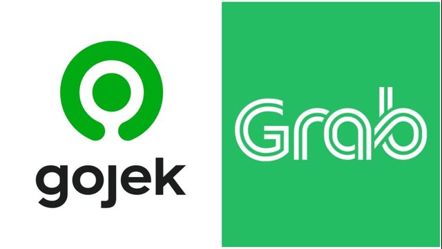 Logo Gojek dan Grab Foto: Istimewa