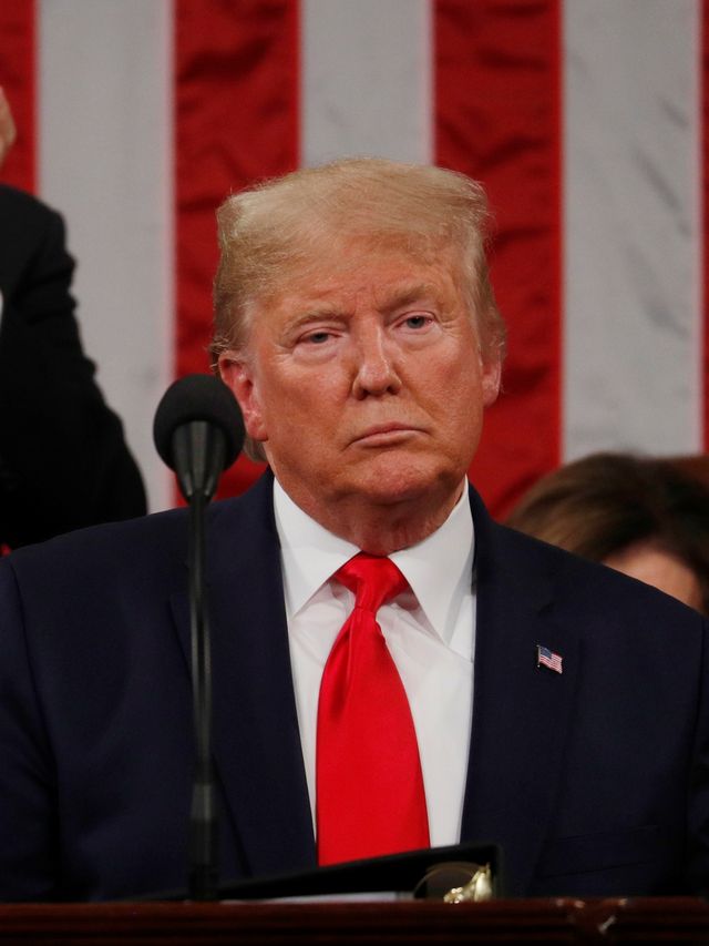 Pidato Kenegaraan Donald Trump. Foto: REUTERS/Leah Millis/POOL