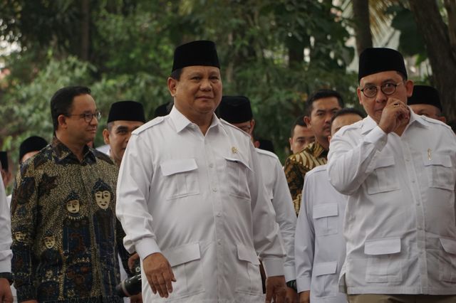 Ketum Partai Gerindra Prabowo Subianto dan Fadli Zon hadiri HUT Partai Gerindra ke-12 di Kantor DPP Partai Gerindra, Jakarta, Kamis (6/2). Foto: Jamal Ramadhan/kumparan