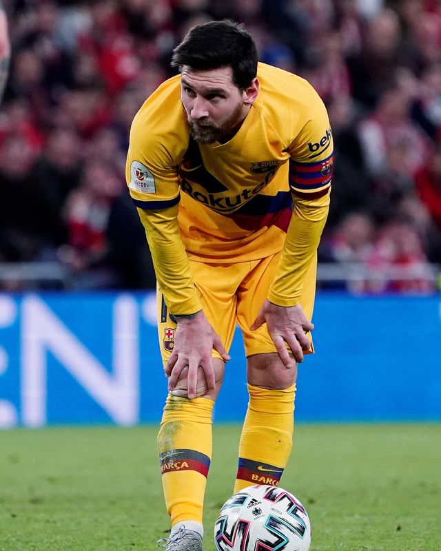 Lionel Messi, pemain Barcelona, kebingungan. Foto: REUTERS/Vincent West