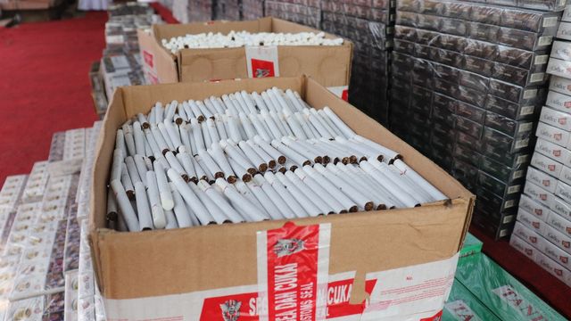 Barang bukti rokok ilegal yang diamankan Bea Cukai Jateng DIY. Foto: Dok. Bea Cukai Jateng DIY
