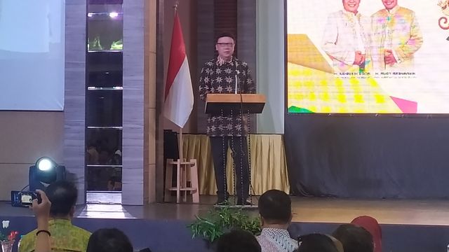 Menteri PAN-RB, Tjahjo Kumolo dalam seminar 'Best Practice Kepemerintahan yang baik' memperingati HPN 2020 di Banjarmasin, Kalsel, Jumat (7/2). Foto: Maulana Ramdhan/kumparan