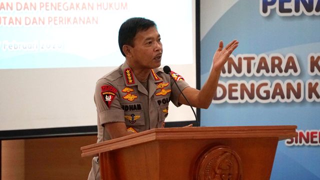 Kapolri Jenderal Idham Azis pada penandatanganan Adendum Nota Kesepahaman antara Polri dan KKP, Jakarta, Jumat (7/2). Foto: Irfan Adi Saputra/kumparan