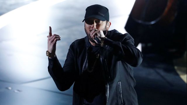 Penampilan Eminem di Oscars 2020. Foto: REUTERS/Mario Anzuoni