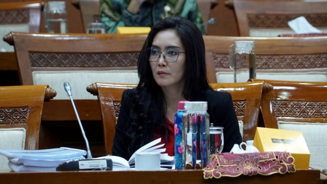 Wakil Ketua Badan Legislasi DPR Rieke Diah Pitaloka saat Rapat Dengar Pendapat Komisi VI DPR RI, di Gedung Parlemen, Jakarta, Senin (10/2). Foto: Helmi Afandi/kumparan