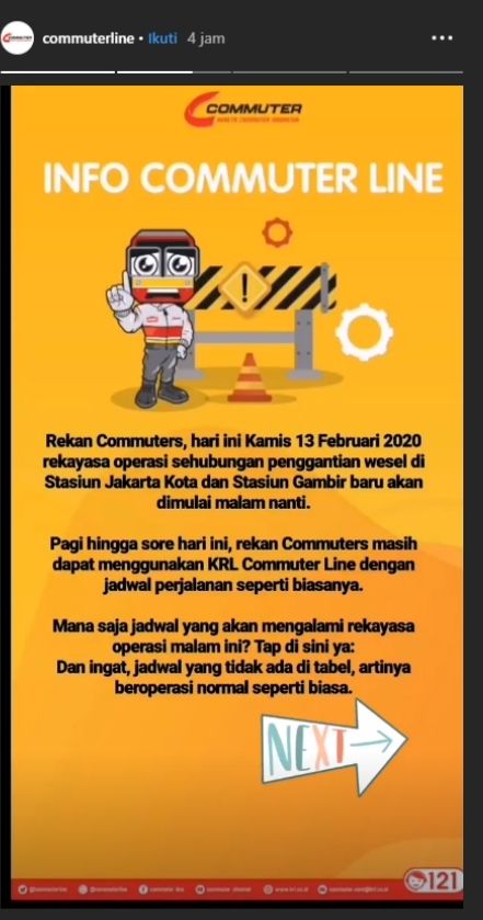 PTK. Imbauan pemberlakuan perubahan jadwal KRL