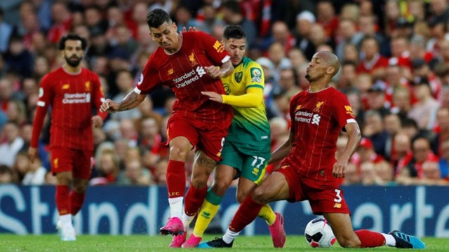 Laga perdana Liverpool vs Norwich City. Sumber: Reuters/Phil Noble.