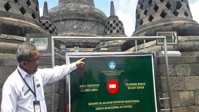 Penutupan lantai 9 dan 10 Candi Borobudur