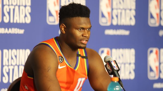 Zion Williamson di konferensi pers usai NBA Rising Stars 2020. Foto: Aditia Rizki Nugraha/kumparan