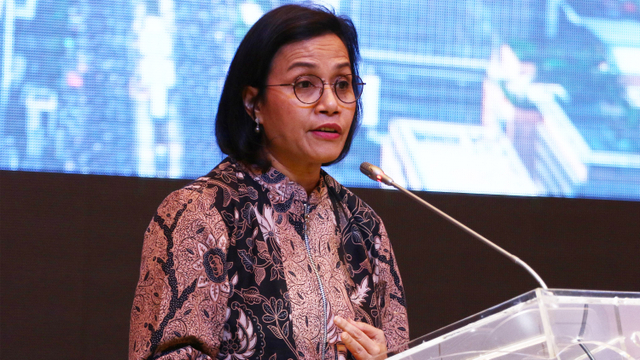 Menteri Keuangan Sri Mulyani Indrawati memberikan paparan dalam acara "Indonesia Economic and Investment Outlook 2020". Foto: ANTARA FOTO/Rivan Awal Lingga