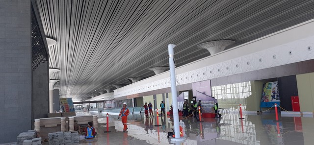 Atap bandara YIA bermotif Batik Kawung akan terlihat di lantai 3 bandara YIA. Foto: Erfanto