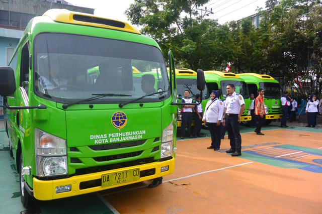 BRT Dishub Banjarmasin. Foto: M Syahbani/banjarhits.id