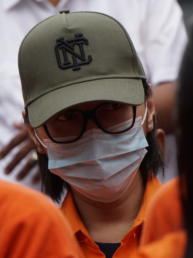 Lucinta Luna saat menghadiri pemusnahanan narkoba di Polda Metro Jaya, Rabu (19/2). Foto: Jamal Ramadhan/kumparan