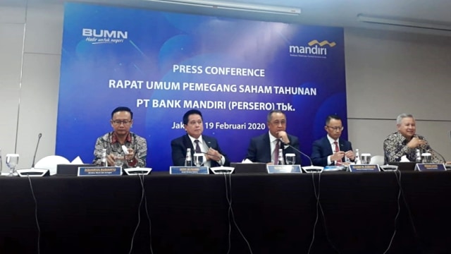 Konferensi pers RUPST Bank Mandiri 2020 di Plaza Mandiri, Jakarta, Rabu (19/2). Foto: Ema Fitriyani/kumparan