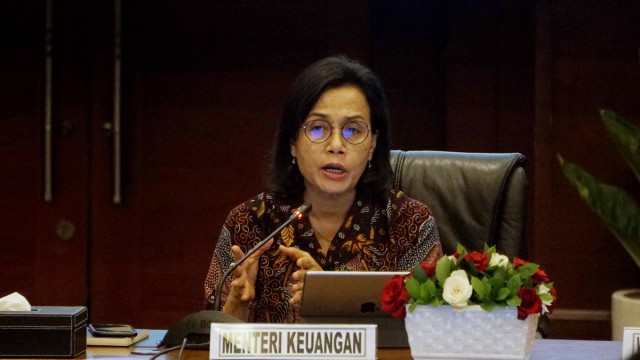 Menteri Keuangan Sri Mulyani memaparkan realisasi APBN 2020 di Kementerian Keuangan, Jakarta, Rabu (19/2). Foto: Irfan Adi Saputra/kumparan