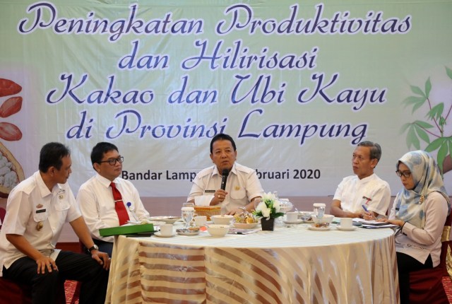 Coffee morning hilirisasi kakao dan ubi kayu provinsi Lampung, Rabu (19/2) | Foto : Adpim Pemprov Lampung