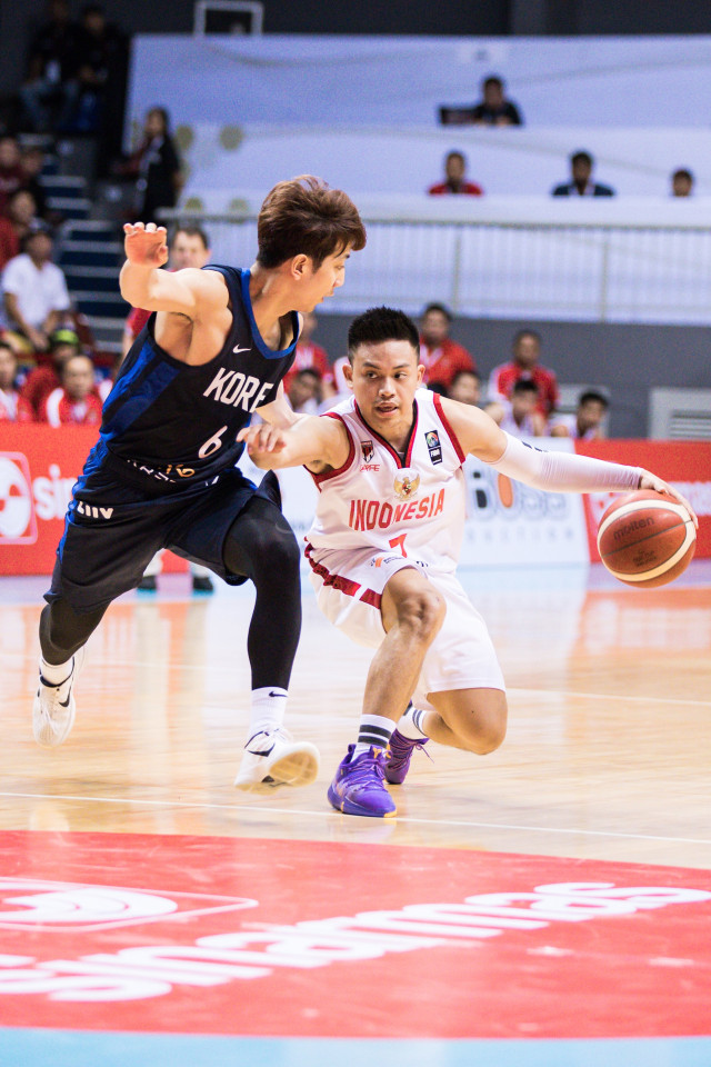 Pertandingan Kualifikasi FIBA Asia Cup 2021 antara Timnas Basket Indonesia dan Korea.  Foto: Ariya Kurniawan/FIBA Media